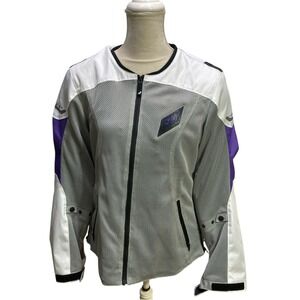 Womens FLY Racing Flux‎ Air Motorcycle Jacket Mesh White Gray Large Pads
